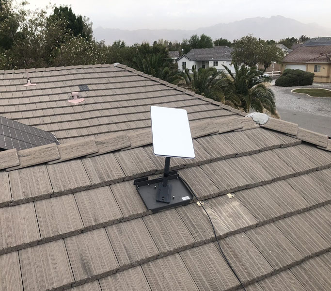 Starlink internet roof antenna installations